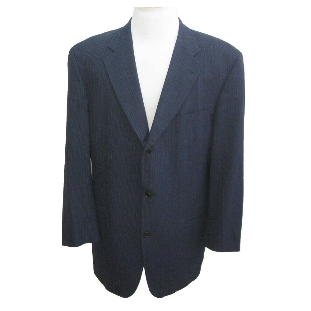 HUGO BOSS Men's (Size 46L) Blue Super 140's Wool Sport Coat Blazer Suit Jacket